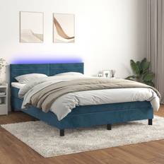 Blau Betten-Sets vidaXL Boxspringbett mit Matratze 140x190 cm Dunkelblau Betten-Sets