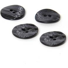 Black Buttons Hemline Black Shell Mother of Pearl Button 4 Pack