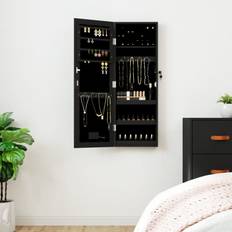 Bathroom Mirror Cabinets vidaXL Mirror Jewellery Cabinet Wall Mounted Black