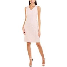 Anne Klein Knee Length Dresses Anne Klein Women's V-Neck Sheath Dress, Light Lily Pink