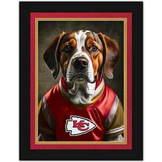 Kansas City Chiefs Sports Fan Products Fan Creations Kansas City Chiefs 12'' x 16'' Framed Dog In Jersey Print