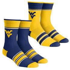 Yellow Underwear Rock Em Socks Youth West Virginia Mountaineers Multi-Stripe 2-Pack Crew Set