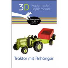 Fridolin 3D Papperspussel Traktor Med Släp