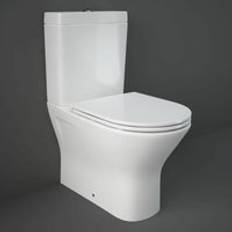 RAK Ceramics Resort Mini Rimless Close Coupled to Wall Toilet Slim Sandwich Soft Close Seat