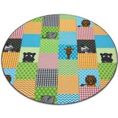 RUGSX Carpet for kids zoo circle animals children's