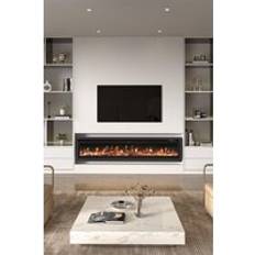 Fireplaces Living and Home 100 Inch Electric Fireplace with Remote 9 Flame Colours 900W/1800W Black Size