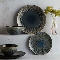 Blue Dinner Sets Dunelm Zen Reactive Glaze Blue Dinner Set 12pcs