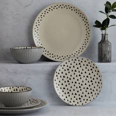Global set Dunelm Global Grey 12 Dinner Set 12pcs
