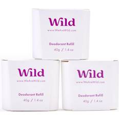 Wild Deodorants Wild Natural Refillable Deodorant Coconut & Vanilla Refill Trio Vegan Eco-Friendly Long Lasting Ingredients