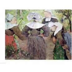 Wood Posters BrainBoosters Four Breton Women 1886 Print Paul Gauguin Poster