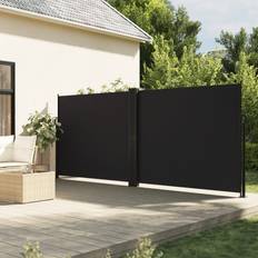 Svarta Terassmarkiser vidaXL Infällbar Sidomarkis Svart 180x1000 cm