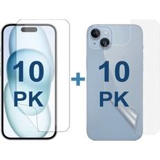 Screen Protectors IWill 10 Set Soft PET Film Screen Protector Guard for Apple iPhone 15 Front and Back Bulk