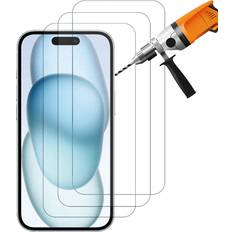 Screen Protectors IWill 3pcs 9H Tempered Glass Screen Protector Guard for Apple iPhone 15 Front