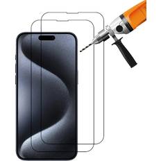 Screen Protectors IWill 2pcs 9H Tempered Glass Screen Protector Guard for Apple iPhone 15 PRO MAX Front