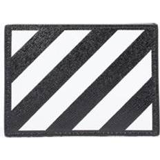 Diagonal Stripe Printed Card Holder in Black