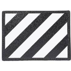 Off-White Diagonal Stripe Printed Card Holder in Black