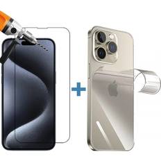IWill Tempered Glass Screen Protector for Apple iPhone 15 PRO MAX Front and Film Back