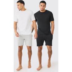 Mies Pyjamat ale boohooMAN Mens Multi 2 Pack T-shirt & Short Lounge Set