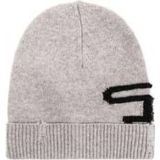 Diesel Women Accessories Diesel Beanie in lana con logo peel-off Cappelli invernali Unisex Grigio