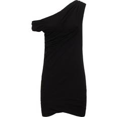 MSGM Black Off-The-Shoulder Minidress Black