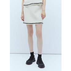 Moncler Damen Röcke Moncler Mini-jupe En Tweed - Blanc