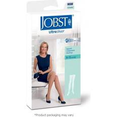 Jobst UltraSheer Compression Stockings with Lace Silicone Band, Thigh High, Medium, Silky Beige, Closed Toe, 8 to 15 mmHg Compression Rating, #117222, #117222 PR