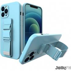 OEM JollyFX Rope-fodral gel TPU-airbag-fodral med rem för Samsung Galaxy A72 4G Blå