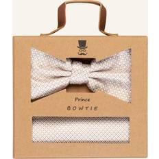 Beige Krawatten Prince Bowtie Fliege Tuch im Micro-Design, Größe