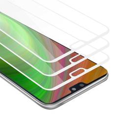 Screen Protectors Cadorabo TRANSPARENT mit WEISS, Huawei P20 3x Tempered Glass compatible with Huawei P20 3 Pack Screen Protection Bulletproof Display Saver
