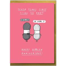 Mungo And Shoddy Happy Woolen Anniversary! Fun, Cute 7th Anniversary Card