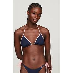 Tommy Hilfiger Recycled Fabric Swimwear Tommy Hilfiger Halterneck Triangle Bikini Top DARK NIGHT NAVY