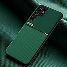 Fodral för Samsung Galaxy S22 Ultra, halkfritt och stötsäkert skyddsfodral, [hudvänligt PU-läder] [ultratunn TPU] mobilskal för Samsung Galaxy S22 Ultra-grön