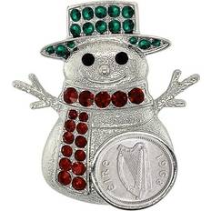 Silver Plated Brooches American Coin Treasures 17013 Irish Snowman Brooch, Silver