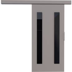 Doors 17 Stories Lithea Prefinished Grey Black 76 205 cm Sliding Door (x)