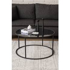Glas - Guld Soffbord Hanah Home Startis 80 cm Svart Soffbord