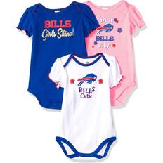 NFL Buffalo Bills Pack Ruffle Sleeve Team Bodysuit, blue/white/pink Buffalo Bills, Months