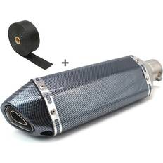 Exhaust Systems Zaddox Set SA9 Auspuff Force Edelstahl und Hitzeschutzband kompatibel mit Yamaha YZF-R 125 YZF-R1 Zaddox schwarz-schwarz