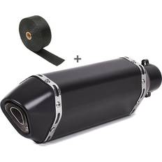 Exhaust Systems Zaddox Set SA10 Auspuff Force Edelstahl und Hitzeschutzband kompatibel mit Yamaha Fazer 8 FZ8 Fazer Zaddox schwarz-schwarz