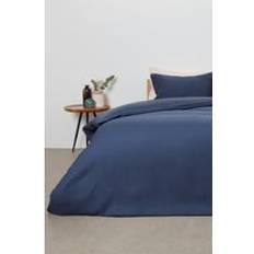 Lino Fundas nórdicas Panda Bamboo & French Linen Complete Duvet Cover Blue