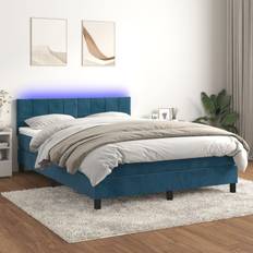 190cm Continentaal Bedden vidaXL Boxspring Met Matras En LED Fluweel 140x190 cm