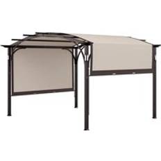 Metal Pergola Retractable Patio Gazebo Canopy Waterproof Sunshade