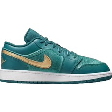 Turquoise Trainers Children's Shoes Nike Air Jordan 1 Low SE GS - Geode Teal/Metallic Gold