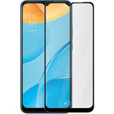 Protectores de Pantalla Avizar Cristal templado 9H Biselado para Oppo A15 Marco negro