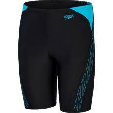 Schwarz Badehosen Speedo Boy's Hyper Boom Jammer - Black/Blue