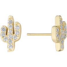 Giani Bernini Cactus Stud Earrings - Gold/Transparent