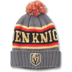 Vegas Golden Knights Beanies American Needle Men's Charcoal/Black Vegas Golden Knights Pillow Line Cuffed Knit Hat with Pom