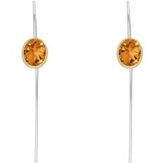 Citrino Orecchini C. W. Sellors Oval Hook Earrings - Gold/Silver/Citrine