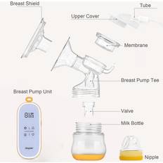 Electric Breast Pumps Tomtop Jms doopser DSP-8009D Double Electric Breast Pump for Breastfeeding Hands Free Breast Pump Modes &