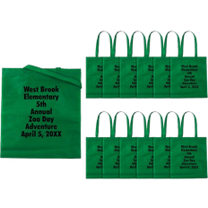 Fabric Tote Bags Oriental Trading Personalized Large Tote Bags With Text Color Choice 48 Pc - Green