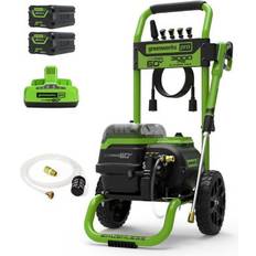 Greenworks 60V 3000 PSI 2.0 GPM Cold Water Cordless Electric Pressure Washer 2 5.0Ah Battery and Charger